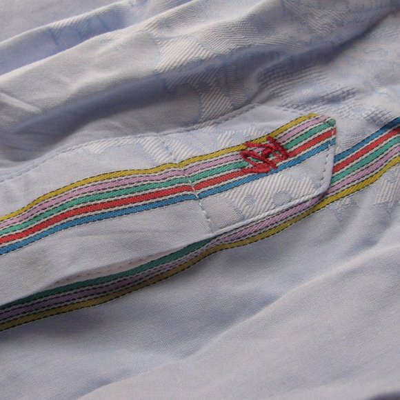 Robert Graham Mens Large Shirt Flip Cuff Blue Paisley - Picture 5 of 10